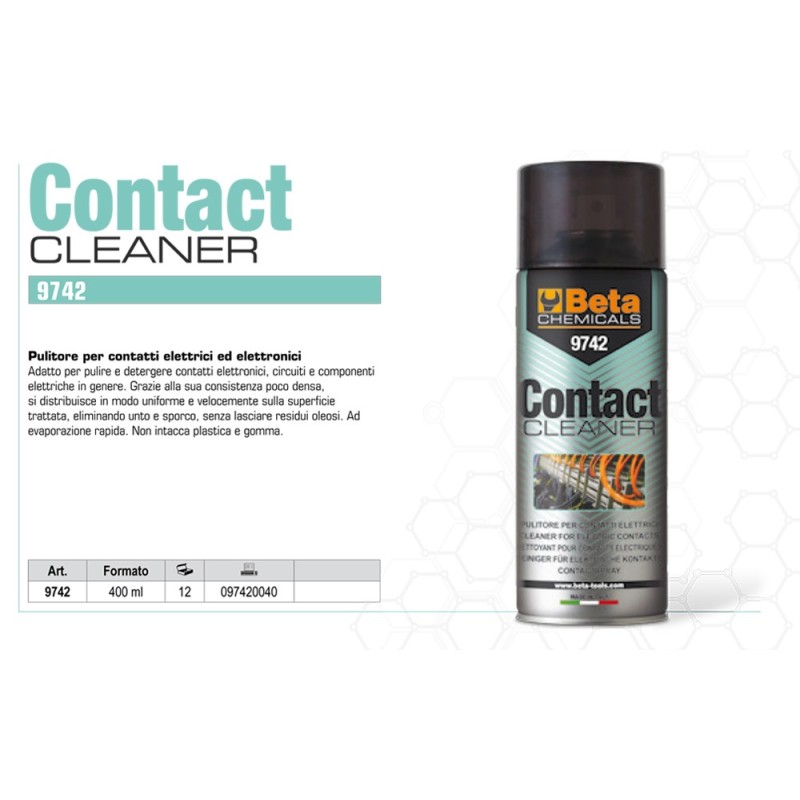 BETA 9742 CONTACT CLEANER PULITORE SPRAY PER CONTATTI ELETTRICI ED ELETTRONICI 400ML