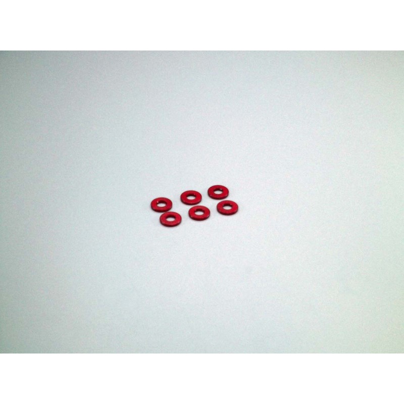 Rondelle Alu, 3x7x1mm Rosse (6)